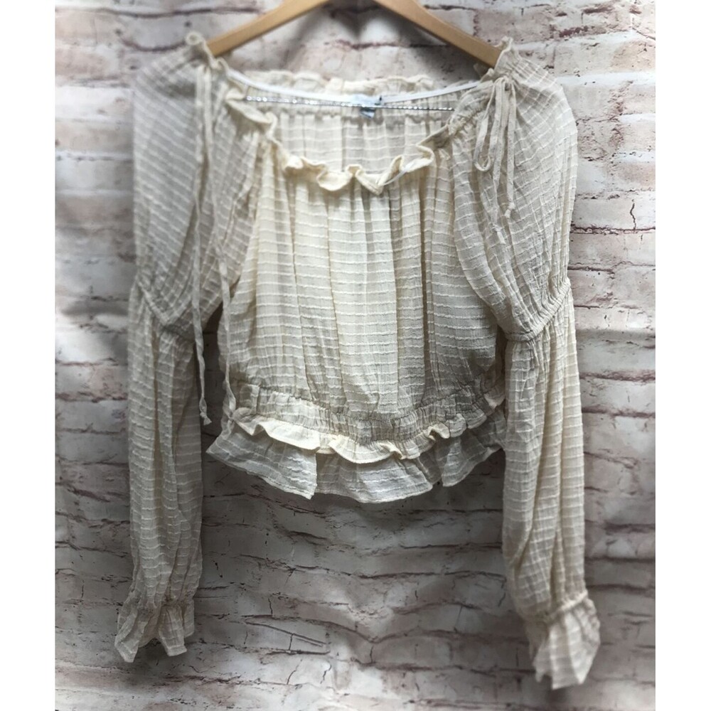 Fashion Nova Flirty Senorita Size XL Off Shoulder Top Cream Ruffle